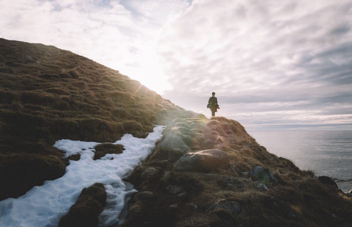 light on mountaintop